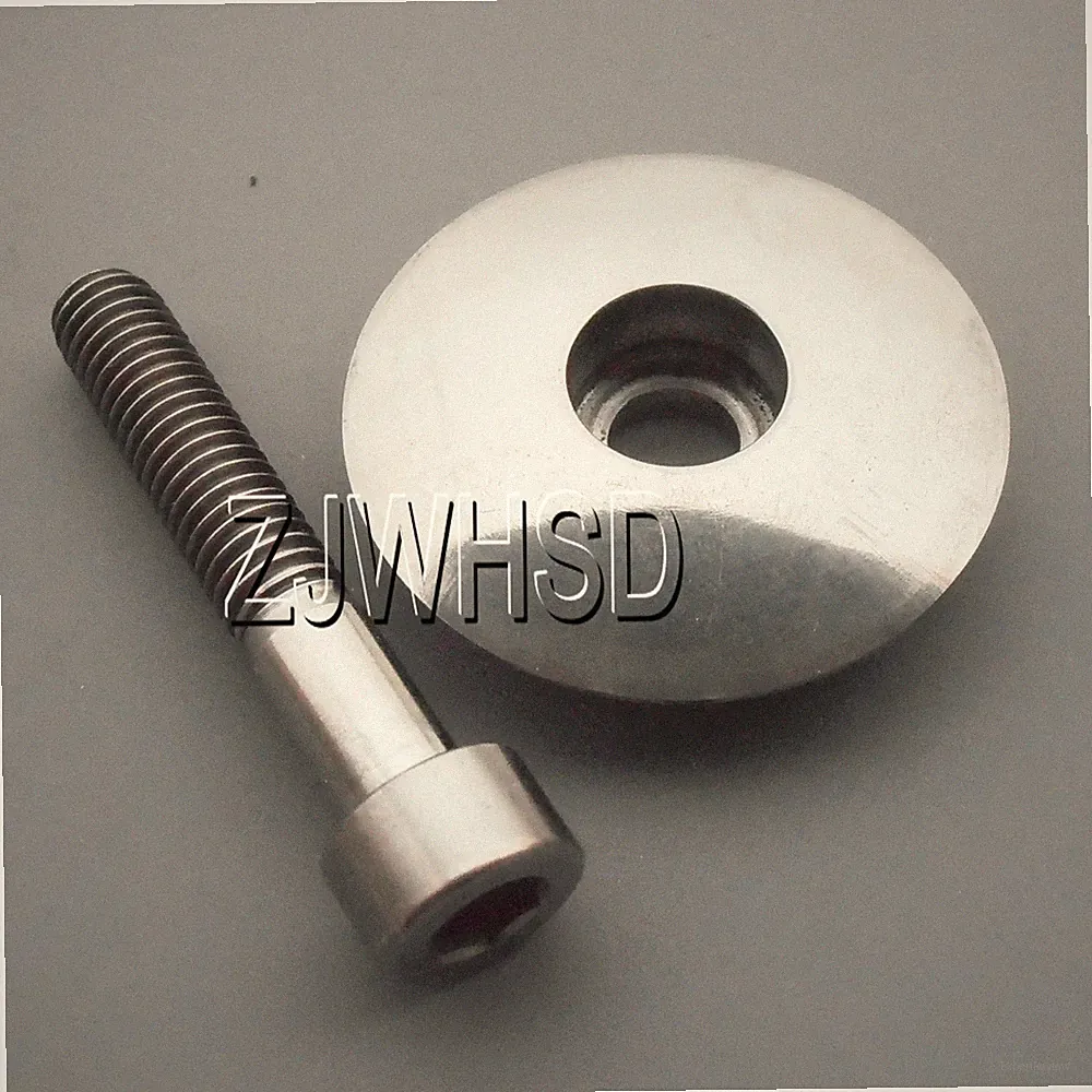 1 1/8" Titanium CNC Headset Cycling Bicycle MTB Stem Top Cap + M6 x 35 Ti Bolt