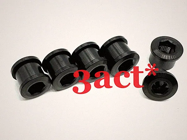 10 pcs Black (5 Bolt & 5 Nut) Titanium/Ti Chainring Double, Triple Crankset