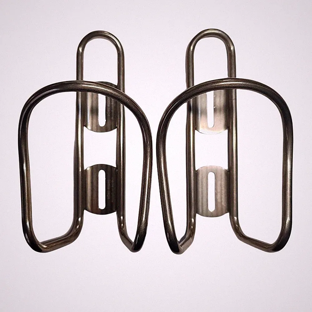 【2 Pack】Titanium Tube Ultra Light Water Bottle Cage With Free M5 Ti Bolts