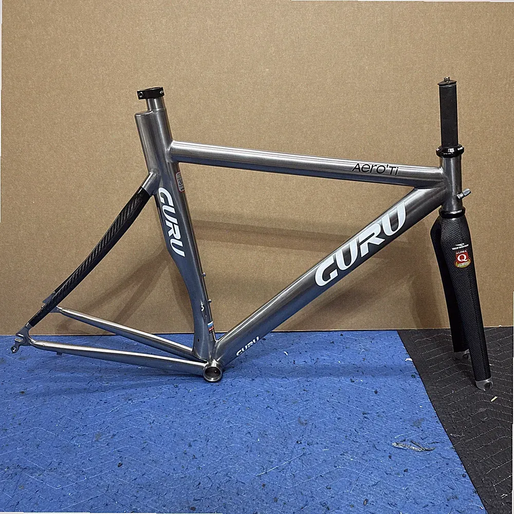 54cm Guru Aero Ti Titanium Triathlon Road Tri Bike Frame & Alpha Q Carbon Fork