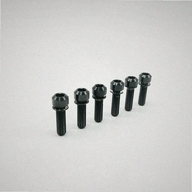 6 Pcs Titanium Ti M5 M6 Hex Socket Washer Round Head Bolt for Bike Bicycle Stem