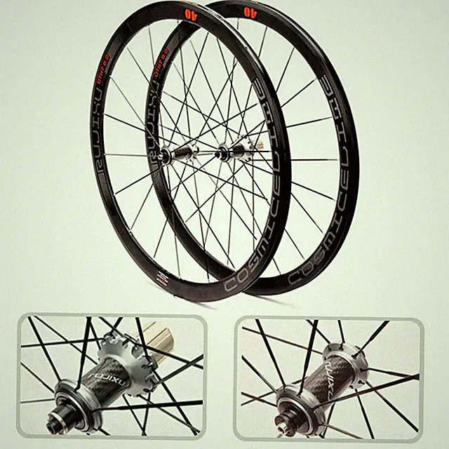 700C Bicycle 1 Pair Wheels Carbon Hub Pattern Road Bike Wheelset 40mm Height