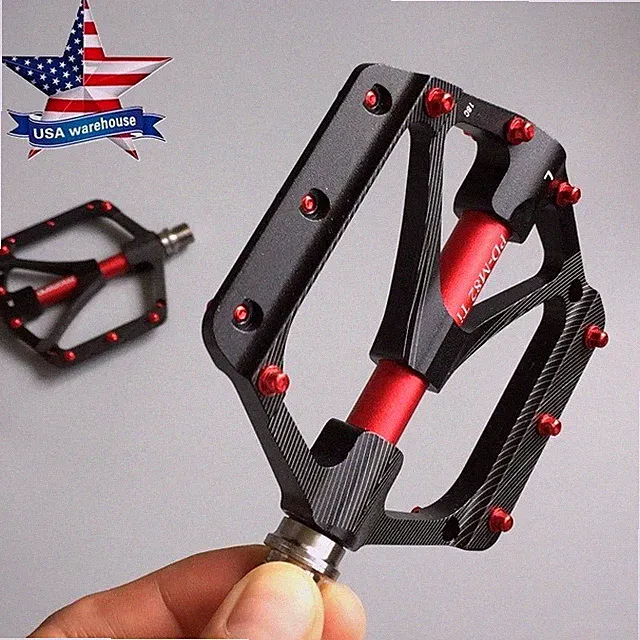 Aluminum titanum axle Road MTB Mountain Bike Bicycle Pedal Flat Pedals 3 Bearing