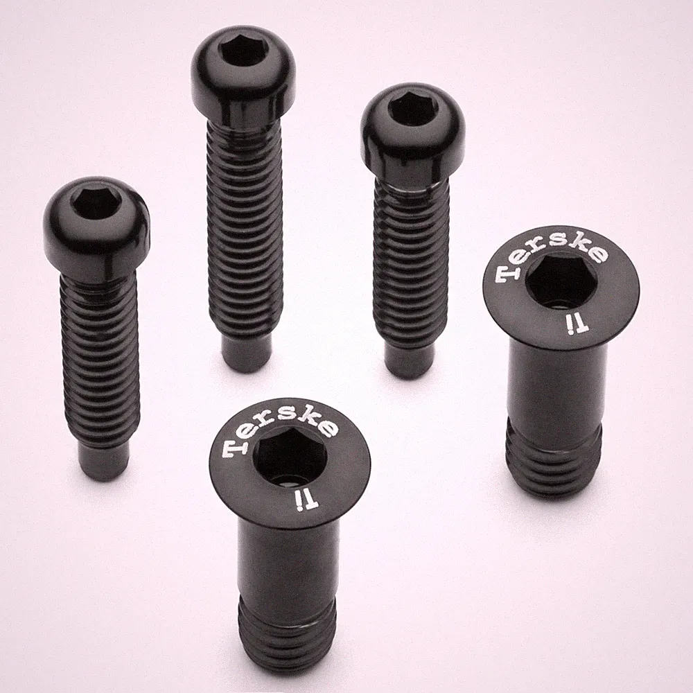 Black Terske TITANIUM Bolt Kit for Shimano XTR/XT/SLX Rear Derailleurs