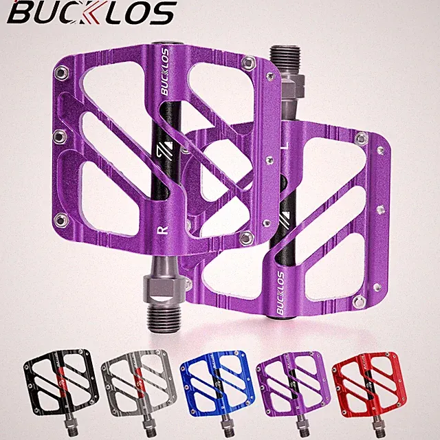BUCKLOS 3 Bearings Flat/Platform Pedals Mountain Bike 9/16" Fit Shimano MTB DH