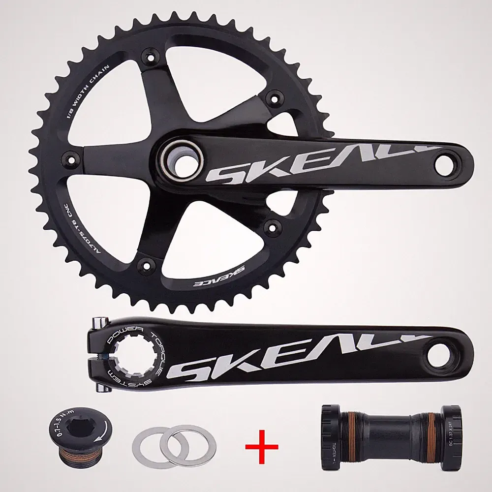 Crankset Fixed Gear Bicycle Crank 165mm 144BCD 49T Bike Chainwheel with BB