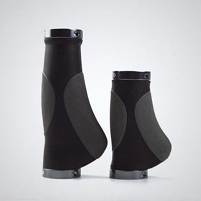 Ergonomic Long & Short Bicycle Handlebar Grips in Rubber & Alu for Twist Shifter