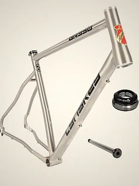 GR350 Frameset with gravel adventure fork, headset and rear axle. New in box.