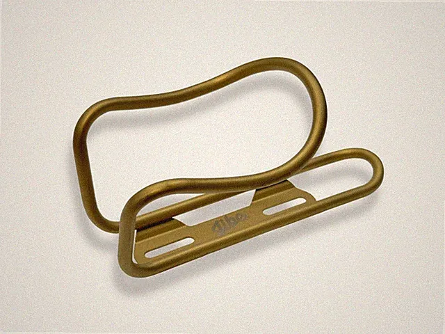 JIbe Titanium water bottle cage in gold anodized matte finish