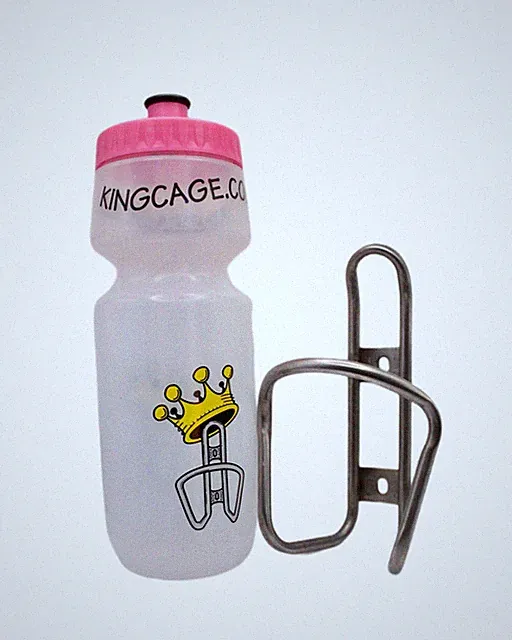 King Cage Titanium Bottle Cage + Water Bottle