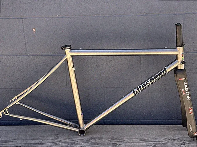Litespeed Ghisallo Titanium Frameset Raw Ti Easton EC90 Aero Carbon Fork 700c