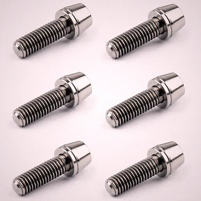 M5x16mm Titanium Ti Bolts Allex Hex Bike Stem Tapered Head Screw + Washer 6pcs T