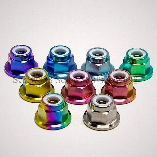 M6 M8 M10 M12 M14 flange nylon locking Titanium Nuts motorcycle bike fasteners