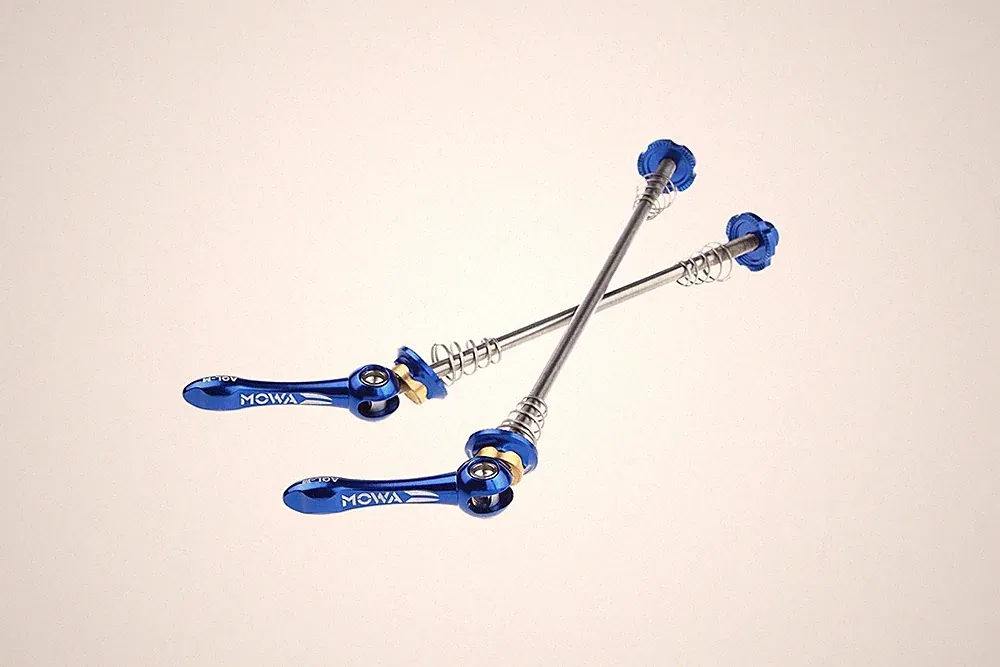 Mowa Road Cyclocross Gravel Bicycle Quick Release Titanium Skewer Set Blue