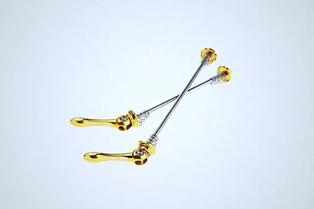 Mowa Road Cyclocross Gravel Bicycle Quick Release Titanium Skewer Set Gold
