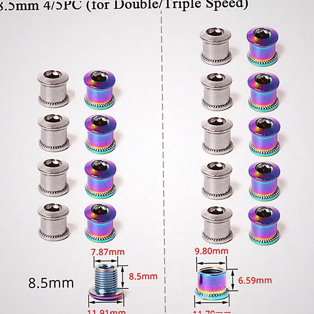MTB Road Bike 4/5PCS Chainring Bolts Single/Double/Triple Crank Screws Sprocket