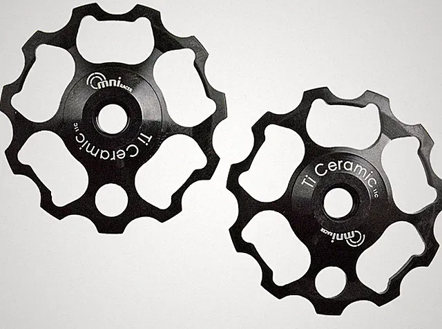 OMNI Racer WORLDS LIGHTEST Ti Ceramic Derailleur Pulleys: Fits SRAM 11: Black