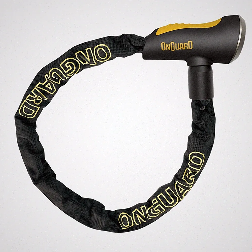 Onguard 8mm Titanium Reinforced Steel Chain Lock with Dual Lock & Rubber Cover