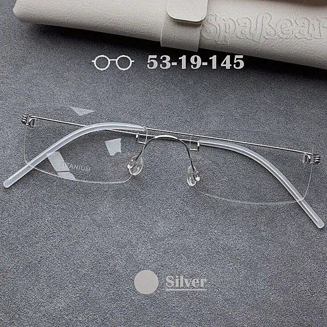 Rimless Titanium Frame Eyewear Square Eyeglass Designed by Lindberg wDem G2U