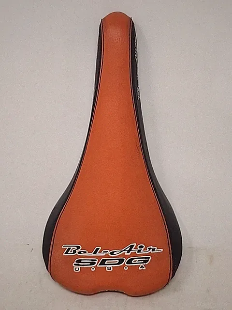SDG Bel Air Bicycle Vintage Seat Bike Saddle Black And Orange 10” USA