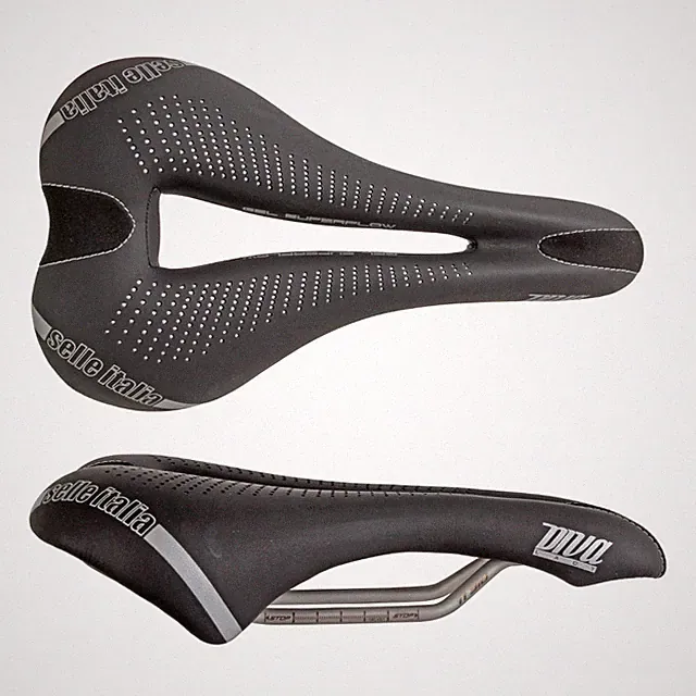 Selle Italia Diva Gel Superflow Women's Bike Bicycle Saddle Titanium Rails Black