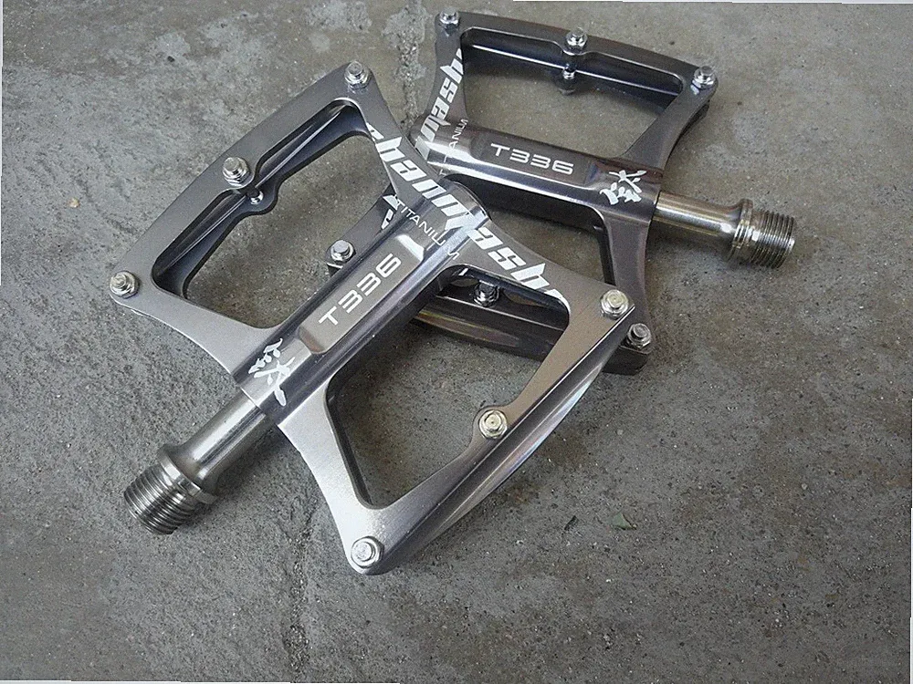 SMS Ultralight 9/16" Titanium Flat Bicycle Pedals MTB Road Bike Pedals 3 Bearing