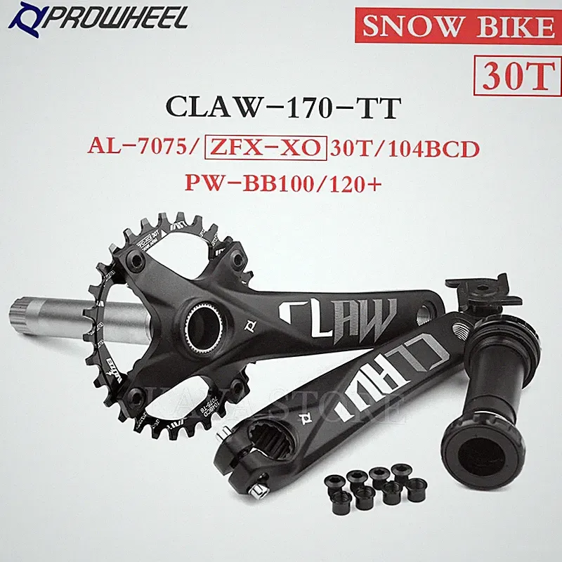 Snow Bike Crankset 170mm Fat Tire Bicycle Crank Arm 30T-42T Single Sprockets