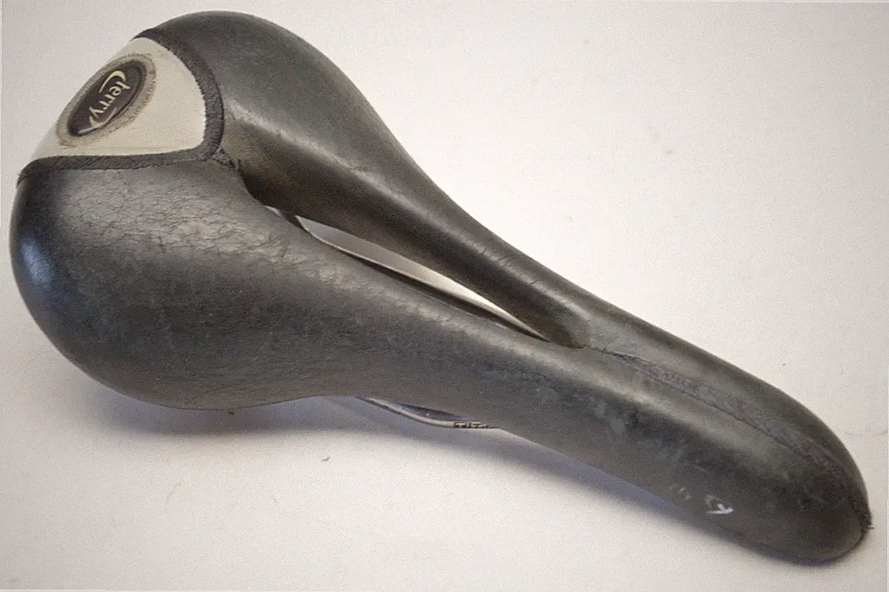 TERRY FLY BLACK LEATHER TITANIUM BICYCLE SEAT SADDLE 280 MM X 138 MM