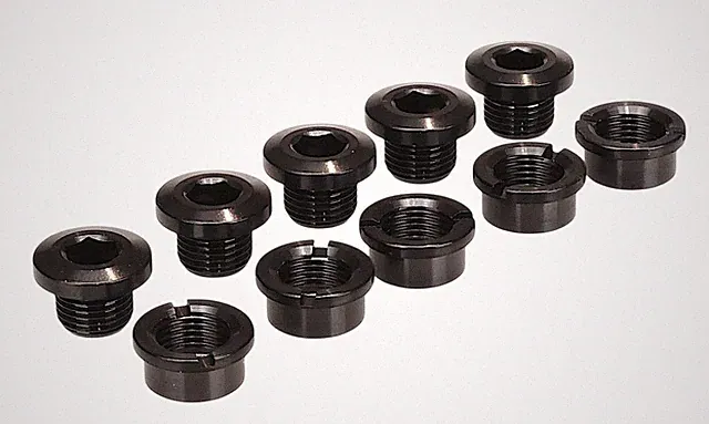 Titanium BMX bicycle single speed chainring bolts - set of 5 - SMOKE BLACK