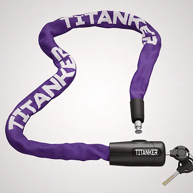 Titanker Bike Chain Lock with Key, 3.3 Feet Heavy 6mm Chain, Purple-6mm