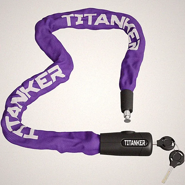 Titanker Bike Chain Lock with Key, 3.3 Feet Heavy 8mm Chain, Purple-8mm