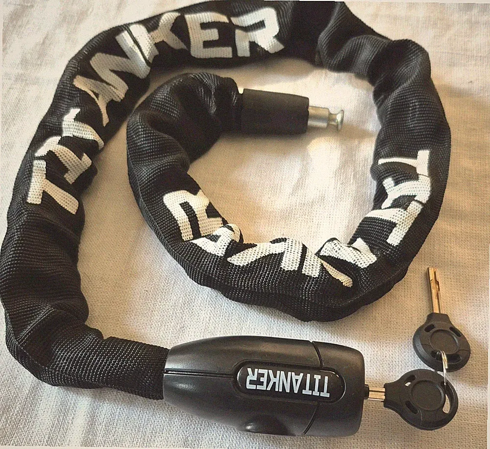 Titanker Heavy Duty Bicycle Lock Chain with Keys - 3 Feet Anti-Theft Lock