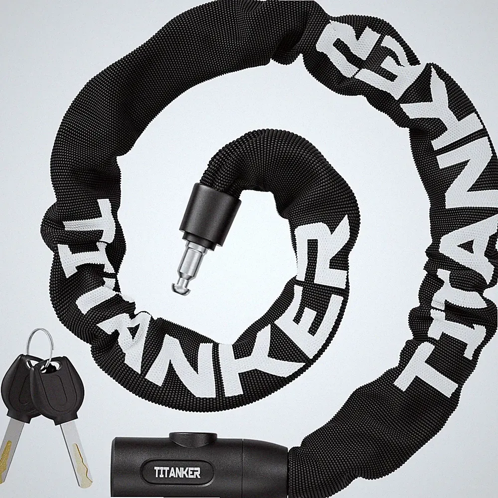 Titanker Heavy Duty Bicycle Lock Chain with Keys - 3 Feet Anti-Theft Lock for Bi