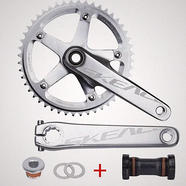 Track or Road Bike Crankset 48/49T Fixed Gear Bicycle Single Chainwheel Cranks