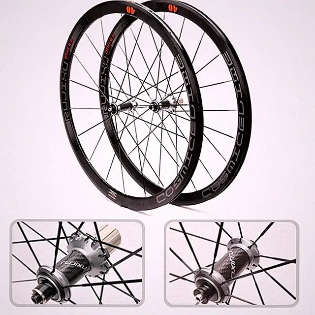 Ultra-light 700C Road Bike Wheelset Carbon Fiber Tube V Brake Straight Pull Hub