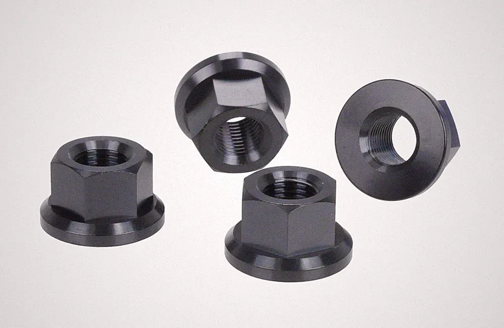 Ultralight Titanium BMX bicycle axle nut 3/8" X 24T - SET OF 4 - BLACK