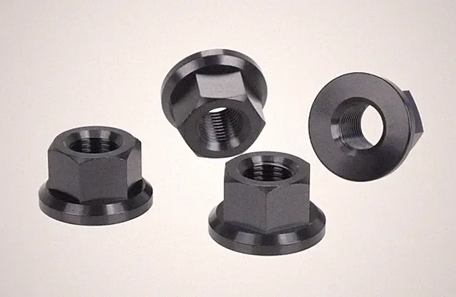 Ultralight Titanium BMX bicycle axle nut 3/8" X 26T - SET OF 4 - BLACK