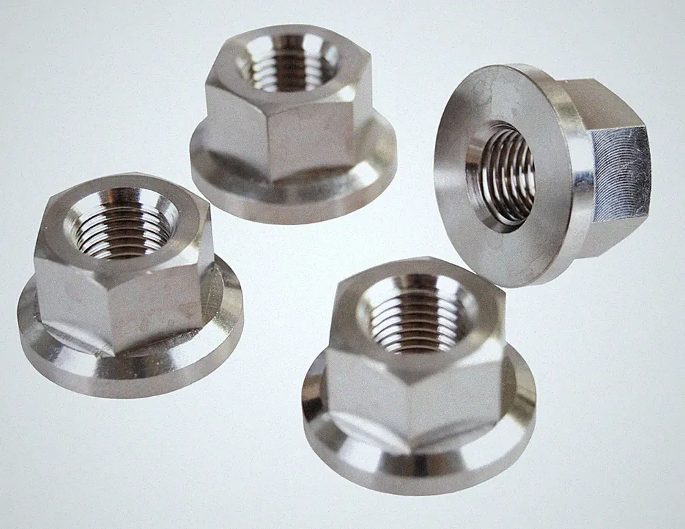 Ultralight Titanium BMX bicycle axle nut 3/8" X 26T - SET OF 4 - SILVER
